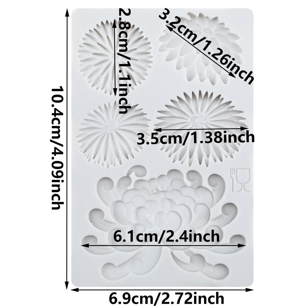 Chrysanthemum Silicone Mold Daisy Flower Fondant Molds Cake Decorating Tools Cupcake Topper Candy Sugar Craft Gum Paste Polymer Clay