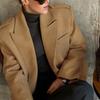Womens Tailored Wool Blend Blazer Long Sleeve Mid Length Slim Fit Office Fashion