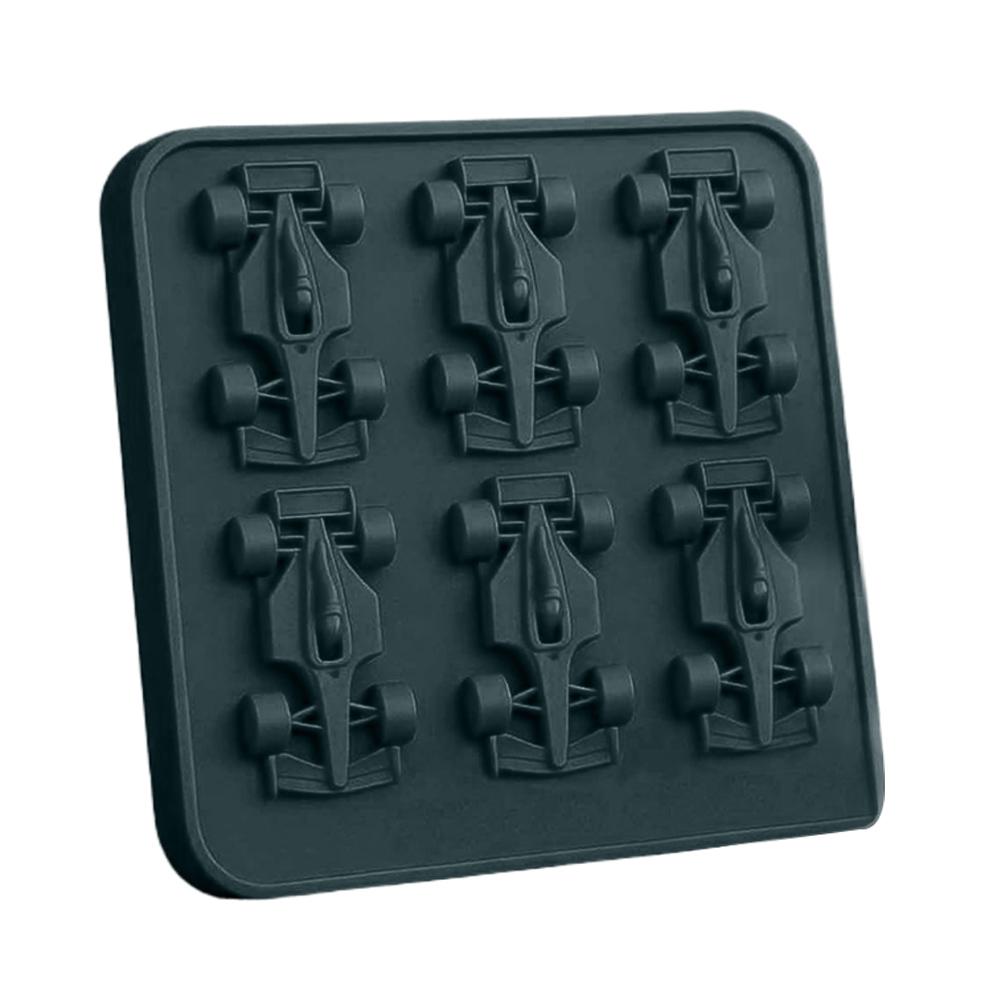 Форма для льда в виде машины Формулы-1, Поддоны для кубиков льда для морозильной камеры с контейнером для льда, Силиконовые формы в виде гоночных машин Формулы-1 с 6 ячейками для вечеринок, баров