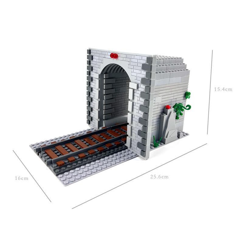 Moc Assembling Train Cave Scene Building Blocks Train Track Building Blocks Assembling Children's Toys