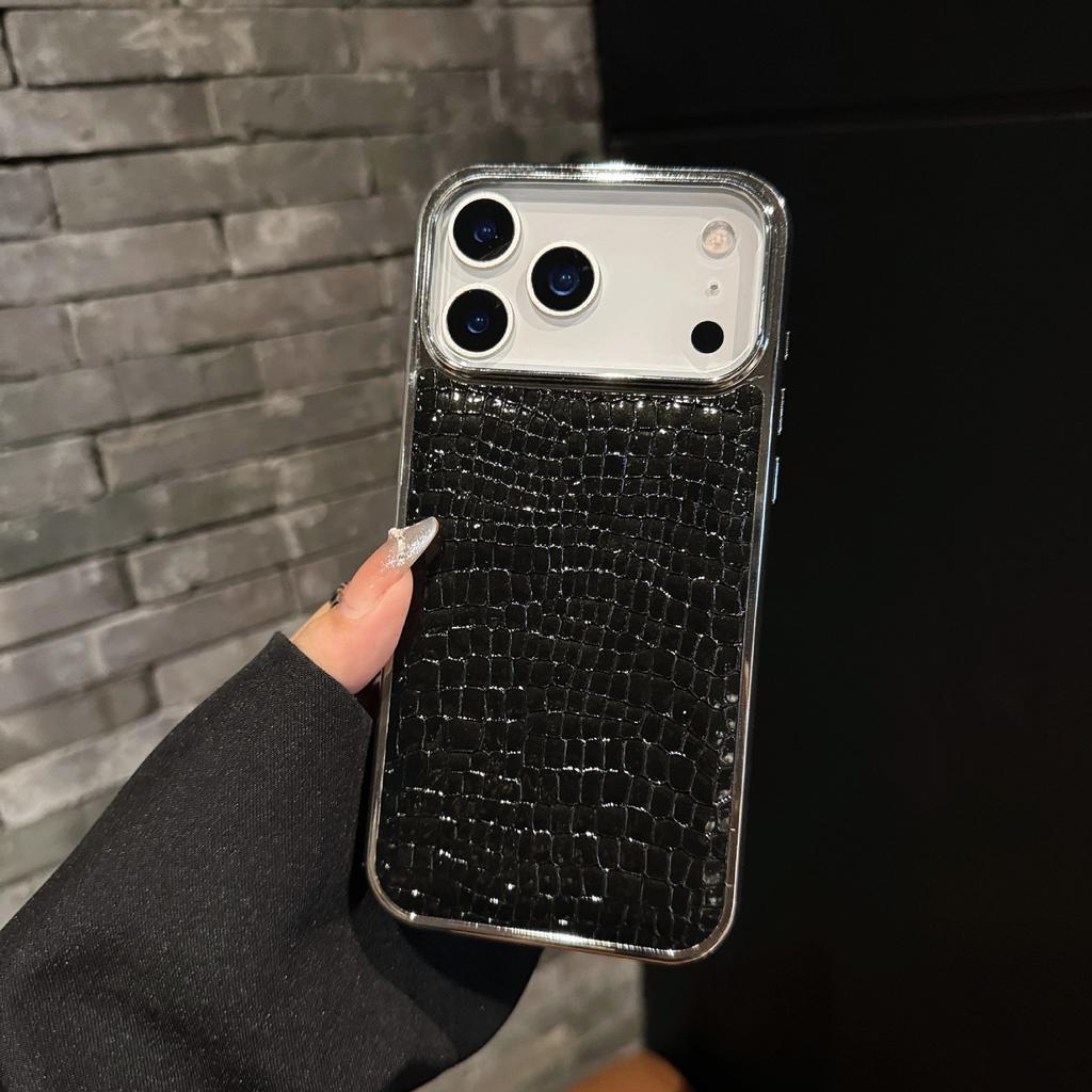 Роскошный глянцевый узор крокодиловой кожи для защитного чехла iPhone 17air для Apple 16promax гальванизированный чехол
