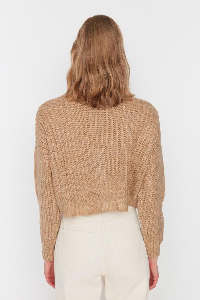 Женский элегантный кардиган, пудровый, мягкий текстурированный укороченный трикотаж, кардиган