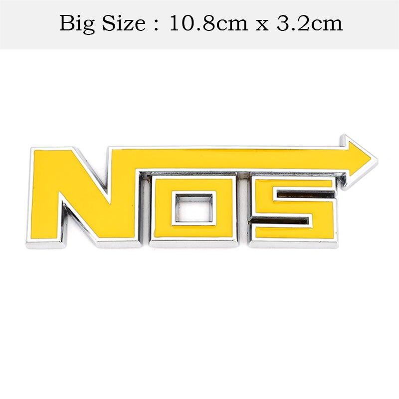 3D металлический логотип NOS, эмблема на передней решетке, значок, автомобильные наклейки, наклейки для BMW Honda Mercedes Auto Ford Focus Volkswagen Nissan Toyota