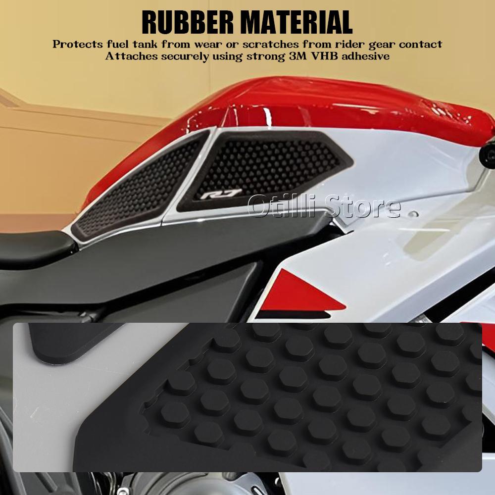 Накладки на бак мотоцикла для YAMAHA YZF R7 YZFR7 YZF-R7 2026 Новые наклейки на топливный бак Защита коленей Нескользящая накладка Комплект накладок на бак