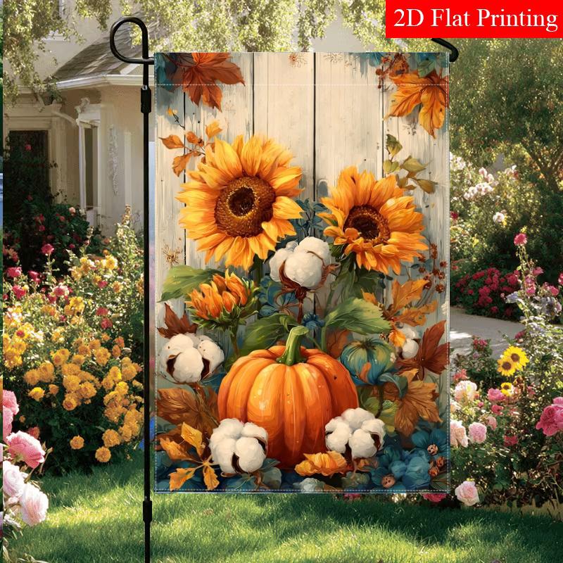 Happy Thanksgiving Autumn Pumpkin Sunflower Garden Flag_3 (1)- Outdoor Garden Flag Double-sided Home Decoration Courtyard Decoration Outdoor Decoratio