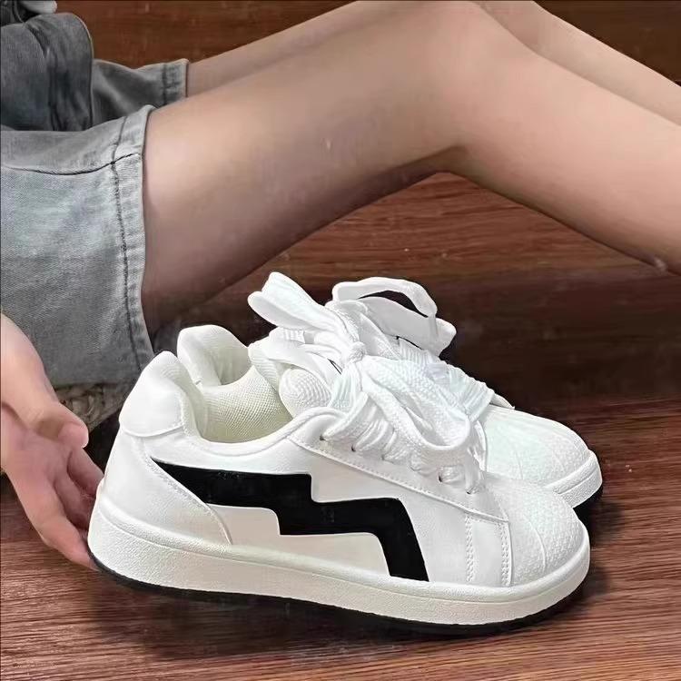 Розовые туфли-хлебушки с носком-ракушкой женские ins2025 весна и осень универсальные студенческие повседневные универсальные ретро спортивные кеды