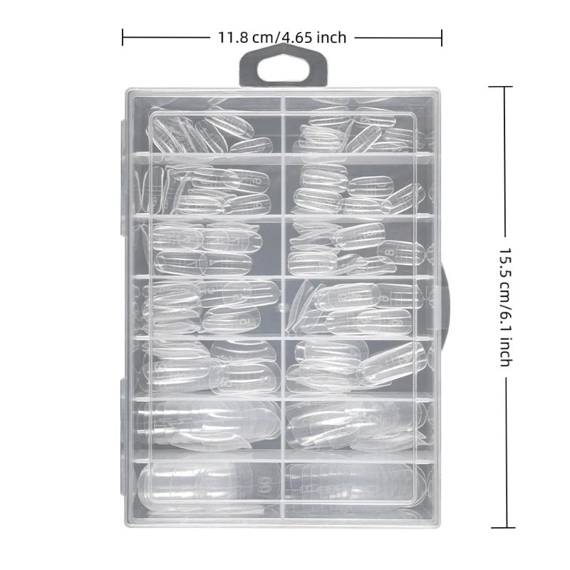 140Pcs Full Cover Ultra Thin Clear Press On Toenails Artificial Acrylic Fake Foot Nail Tips Manicure Tool for Easy Nail Art