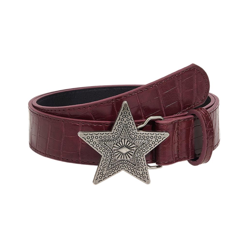 Engraved Waist Chain Carved Star Buckle Punk Chain Cowgirl Belt for Women Proms Club Party for Jeans Dresses