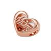 Классическое серебро 925 пробы, розовое золото, сердце, спасибо, мама, сердце, подвеска, подходит для модного браслета, ювелирные изделия для мамы, подарок на день рождения