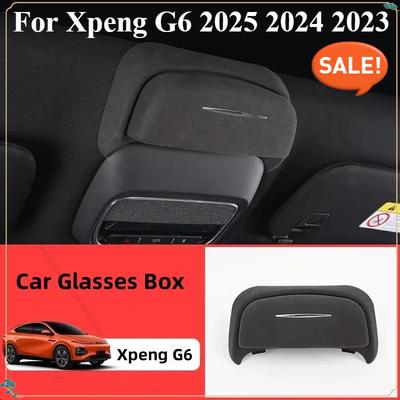 Для Xpeng G6 2025 2024 Автомобильный бокс для очков Замшевый чехол для солнцезащитных очков на люк Держатель для хранения очков Автомобильные аксессуары для интерьера
