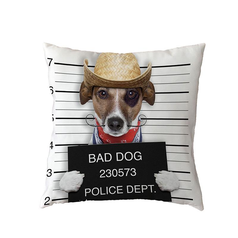 Чехлы на подушки с изображением плохих собак, французский бульдог, мопс, пудель, наволочка 45*45 см, полиэстер, наволочка из персиковой кожи, украшение для домашнего дивана, стула