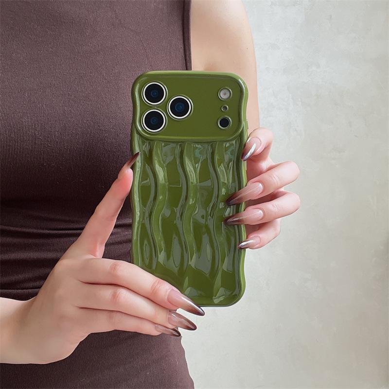 Мягкий чехол с 3D-волновым узором для iPhone 13-17 Pro Max
