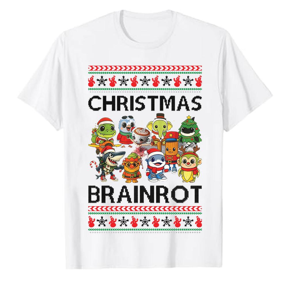 Ugly Lovely Funny Christmas Brainrot Cartoons Tee Shirt Hipster Street Fashion Printed Tshirt Tops Unisex Casual Shortsleev