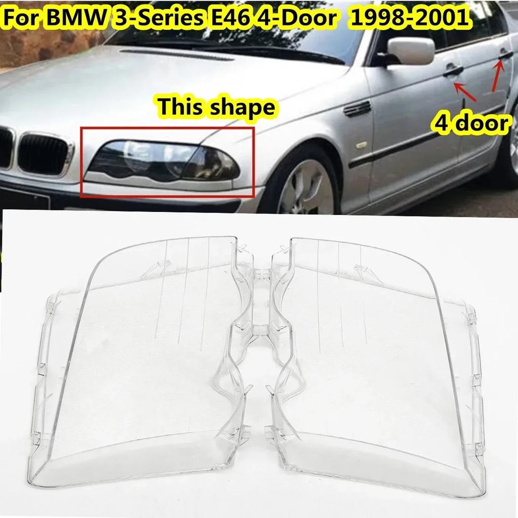 NLFT6 Для BMW E46 4-дверный 3-Series 1998 1999 2000 2001 Автомобильный прозрачный колпак фары Абажур Яркий корпус фары