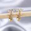 Cute Rainbow Butterfly Hoop Earrings For Women Gold Color Metal Blue Green White Zircon Wedding Party Jewelry Birthday Gifts