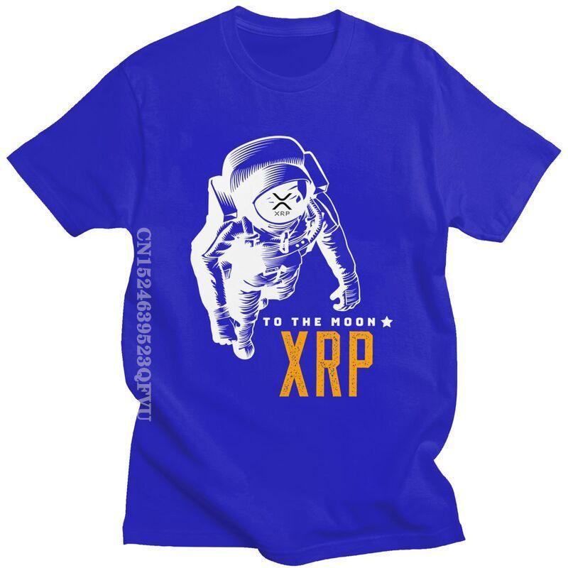 Крутые Потрясающие Волна XRP Луна Футболки Мужские Уличная Одежда Мужские Биткоин Крипто Футболка Уличная Одежда Футболка Оверсайз Хлопковая Футболка Харадзюку