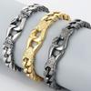 Vintage Curb Link Chain Man Bracelet for Men 316L Stainless Steel Retro Totem Style Adjustable Bracelets Men's Jewelry Gifts