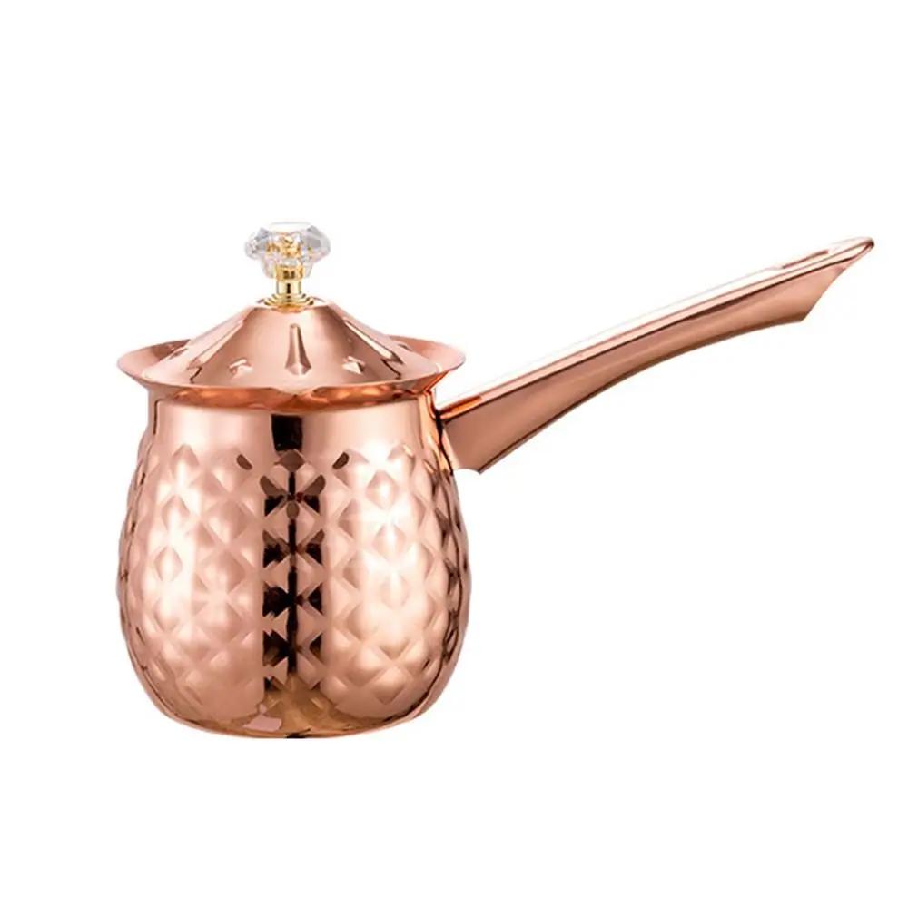 Универсальная кофейная турка ручной работы, устойчивая ручка, подогреватель молока с крышкой, нержавеющая сталь, ковш для плавления, кухня