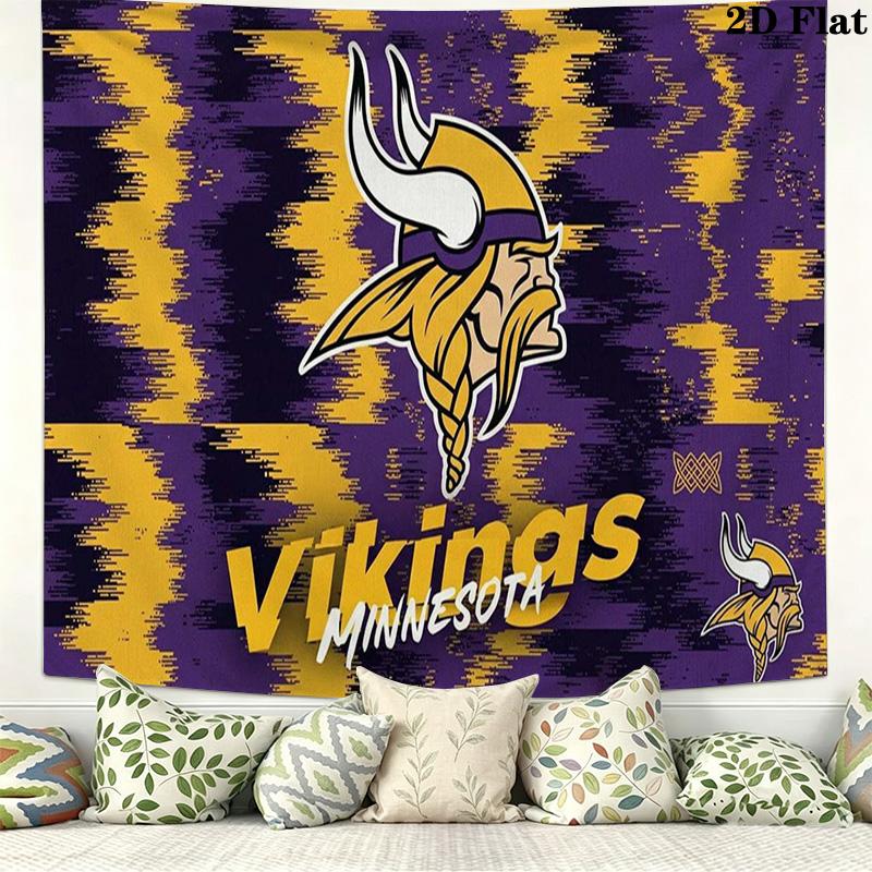 Minnesota Vikings Wall Tapestry Aesthetic Wall Hanging Printed Fabric Blanket Decorative Tapestries for Bedroom Living Room Home Decor