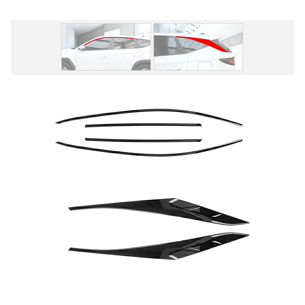 Для Hyundai Tucson NX4 2026-2026 6 ШТ. ABS Декоративная полоска на окно автомобиля Кнопка Покрытие боковой панели Отделка Окно стойки D Декоративная полоска