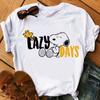 Женские футболки Snoopy Летние Повседневные С коротким рукавом Харадзюку Корейский Стиль Топы Принт Дисней Кавайи Женская Футболка Женский Топ
