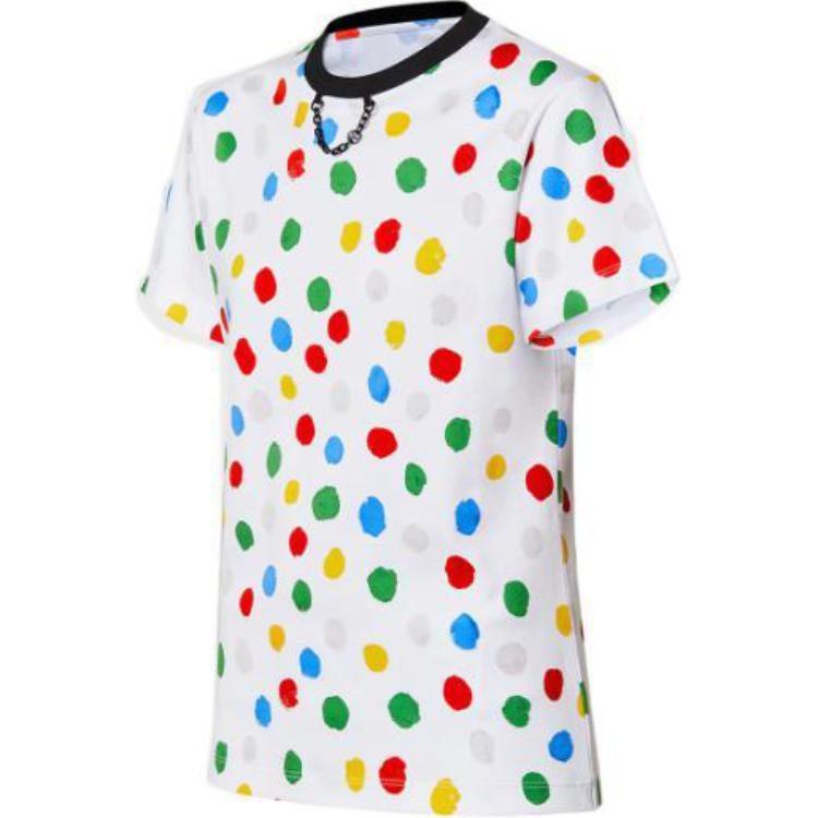 Louis Vuitton X Yayoi Kusama Футболка с расписными точками Белая 1AB90E