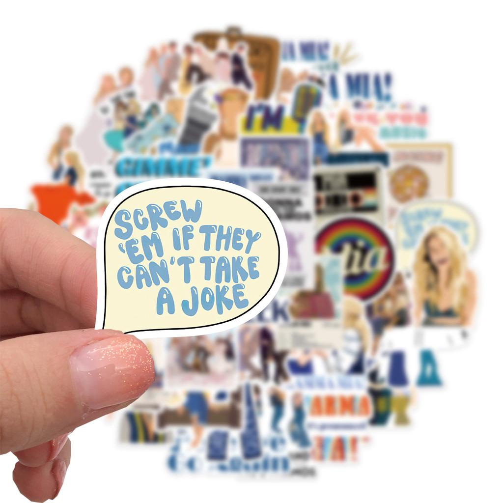 50 Фильмов с песнями и танцами Мама Миа Граффити Наклейки Украсить Чемодан Ручка Гитара Блокнот Водонепроницаемые Горячие Наклейки