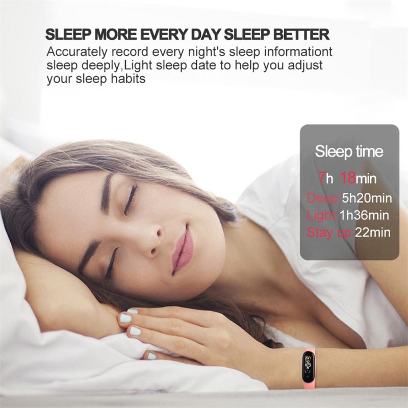 Умные часы M7 Монитор сердечного ритма и артериального давления Водонепроницаемые спортивные часы Совместимы с Android