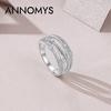 GRA  Women Stacking Ring Brilliant Moissanite 925 Silver Anti-Allergy Design Trendy Fine Jewelry Gift