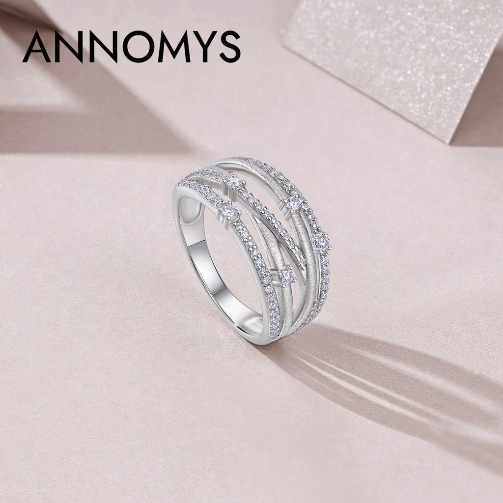 GRA Women Stacking Ring Brilliant Moissanite 925 Silver Anti-Allergy Design Trendy Fine Jewelry Gift