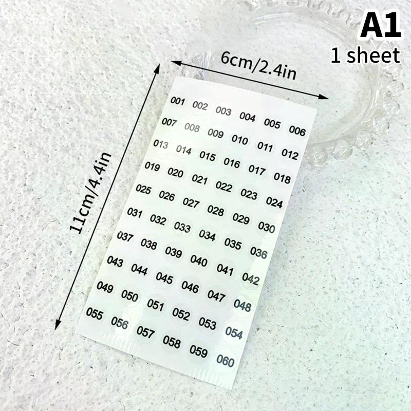 4 листа 1/4 листа Водонепроницаемые 1/4 Лазерные номерные наклейки для DIY поделок Самоклеящиеся Наклейки с номерами цветов лака для ногтей и помады