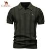 2025 Summer New Embroidered Men's Polo Shirt Striped Hollow Short Sleeve Sweater Polo Shirt Men