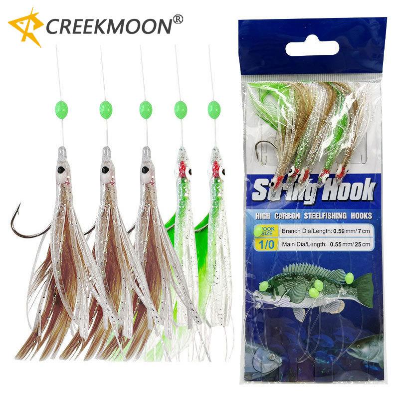 AS Cluster Soft Lure Bimoo Luminous Eel Sabiki Rigs String Hooks Lure Fishes Saury Squid Mackerel Scada Снасти для морской рыбалки