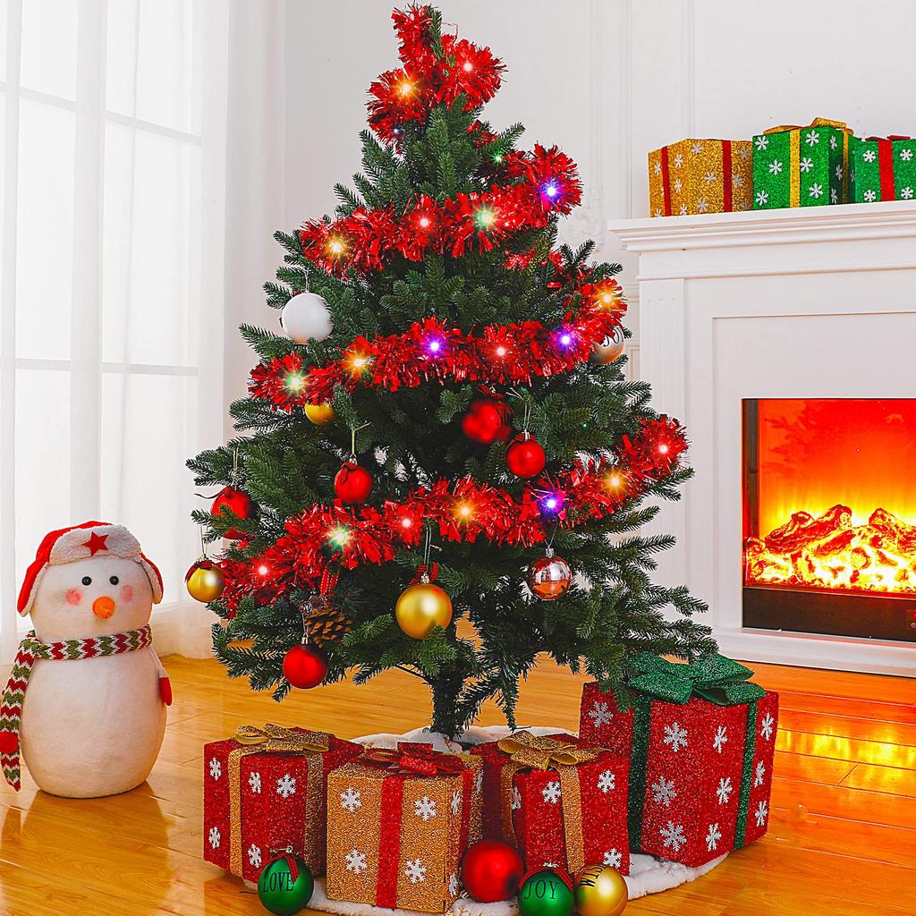 1/3pcs 5M Christmas Tinsel Garland Decorations,Indoor/Outdoor Hanging Party Decor for Tree, New Year's,Durable Festive Decor