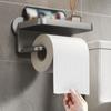 No Punching Toliet Roll Holder Wall Mounted Tissue Box Useful Mobile Phone Rack Home