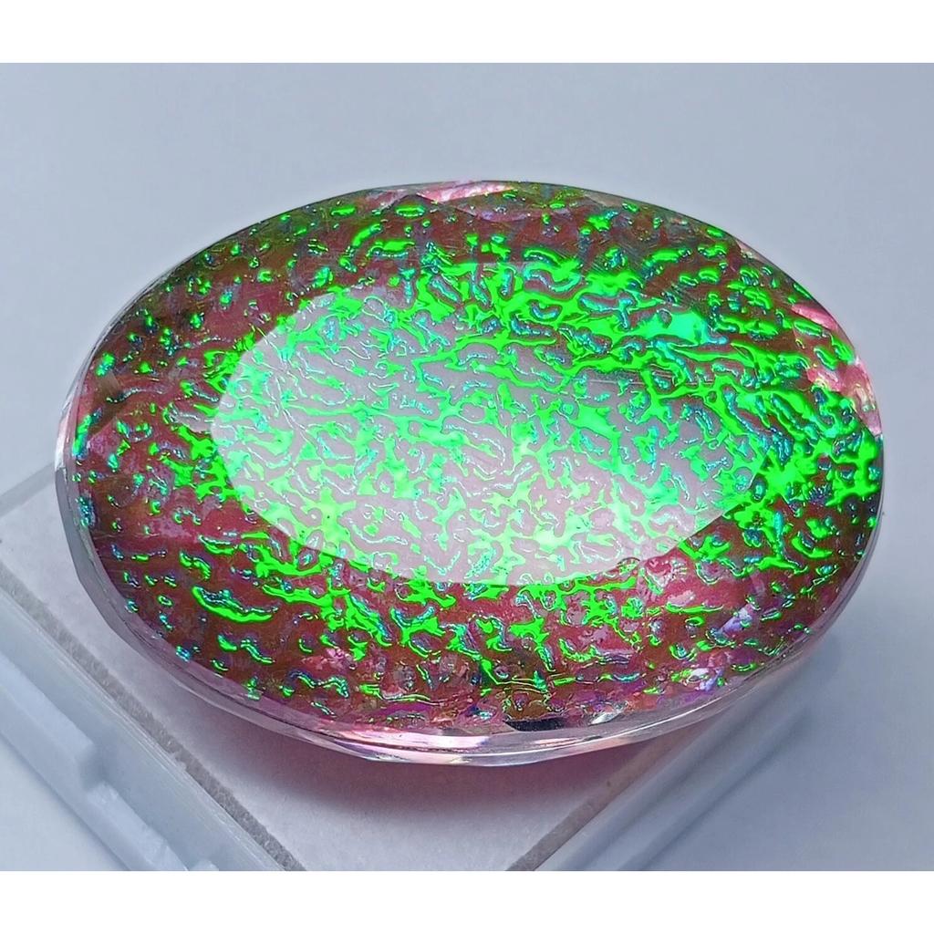 78-79 Ct Natural Monarch Fire Opal Doublet Oval Cut Fabulous Certified Gemstone