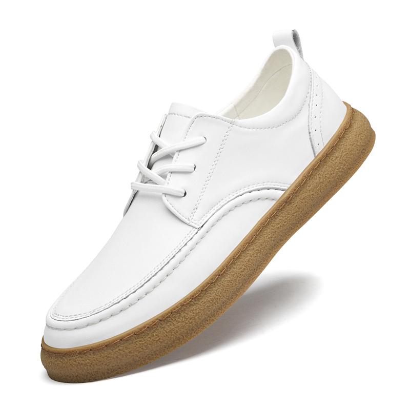 Модные летние уличные мужские универсальные белые оксфорды на плоской подошве со шнуровкой элегантные мужские повседневные туфли бизнес люксовый бренд коровья повседневная белая обувь