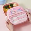 Bento Lunch Box for Kids Girls Cartoon Students Kawaii Cute Pony Heated 3 Grid Sandwich Snack Food Box Special Canteen