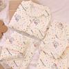 Spring And Summer Color Polka Dots Puppy Cloud Cotton Pajamas Women'S Summer Short-Sleeved Three-Piece Loungewear