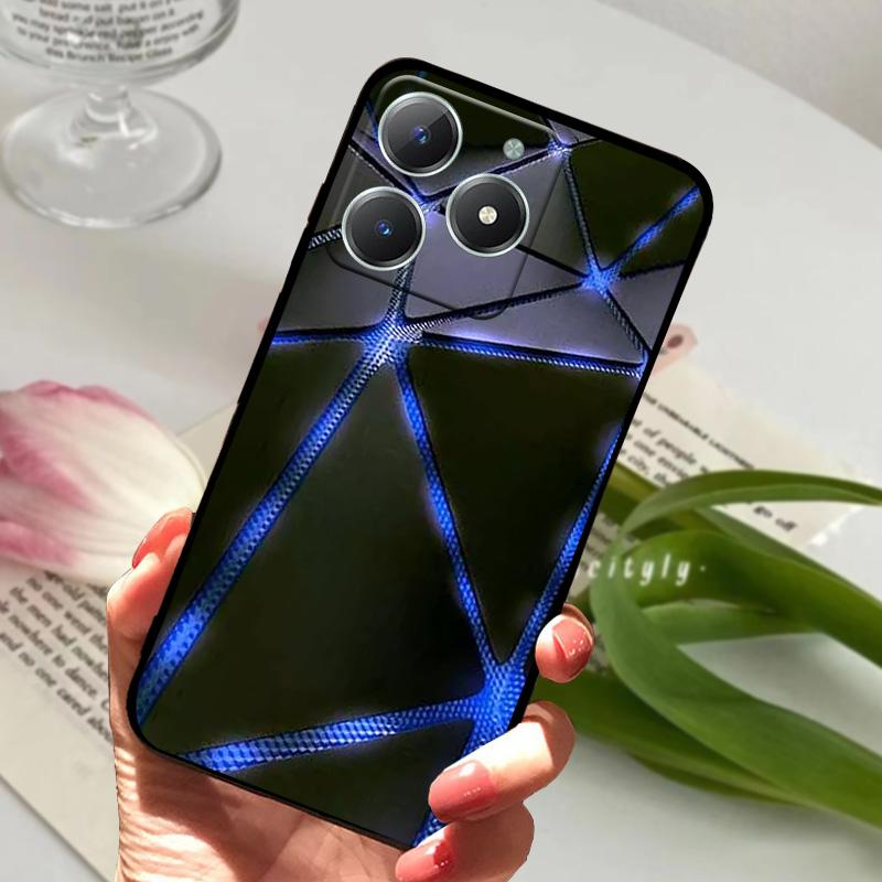 Чехол для Realme C61 RMX3939 Милый Мультяшный Мягкий Силиконовый TPU Задняя Крышка Телефона Для OPPO Realme C63 4G Ударопрочный Матовый Чехол Fundas