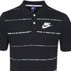 Nike Поло в полоску с принтом логотипа, повседневное, с коротким рукавом, мужское, черное AA5035-010