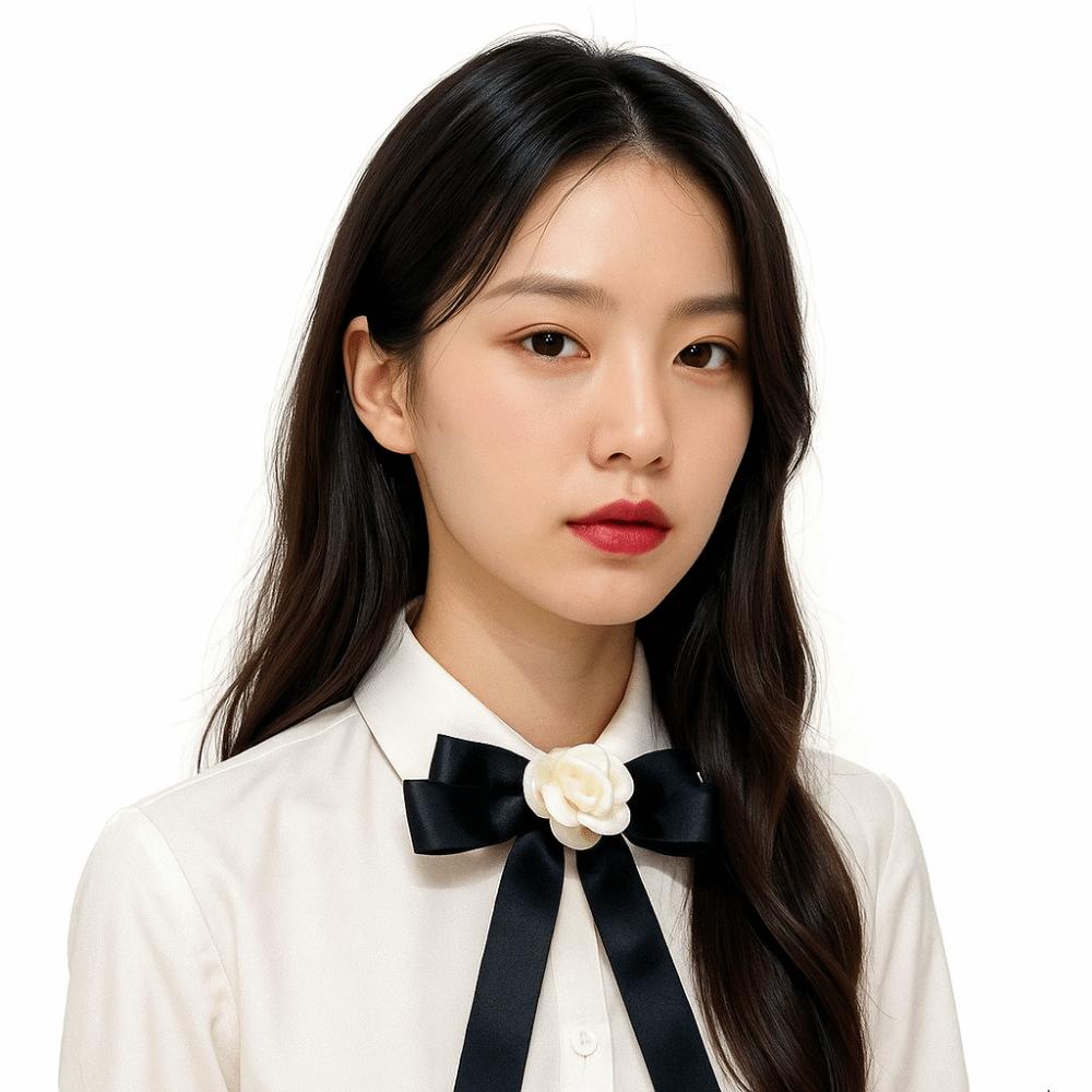 White Black Bow Brooch Pin Camellia Funerals Memorial Pin Fashion Black Ribbon Pin Shirt