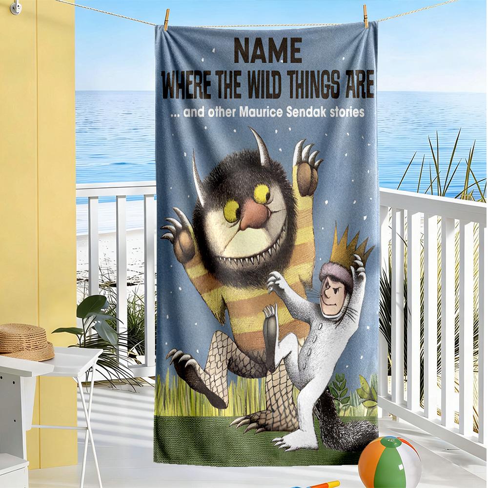 Warner Bros. Works Customizable Name Beach Towel High Absorbency & Quick-Dry Perfect for Traveling Yoga Camping and Swimming