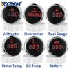 2'' 52mm Digital Car Gauges With Red Color LED Voltage Oil Pressure Water/Oil Temp Hourmeter Battery Meter VOLTS For Marine Boat