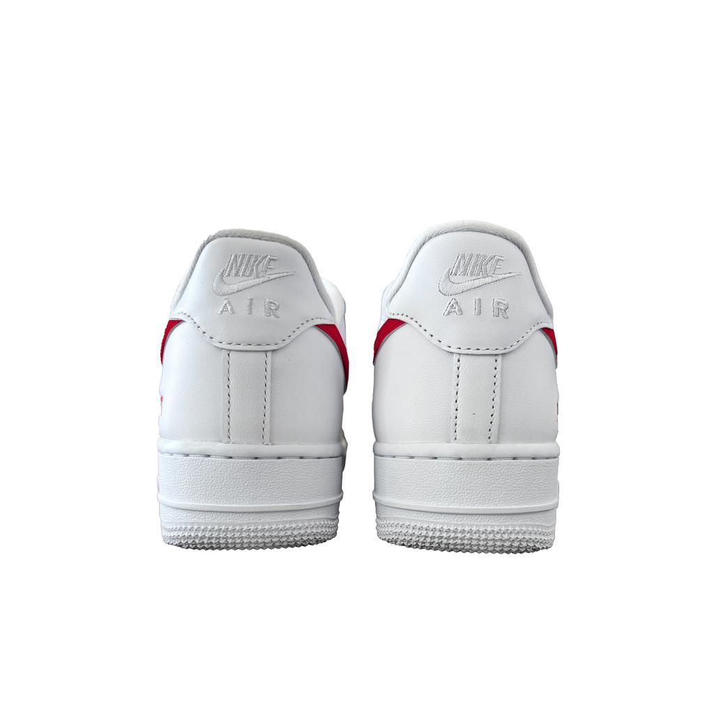 Supreme x Nike Air Force 1 Slip Resistant Abrasion Resistant Low top Skateboard Shoes Unisex White Red CU9225-100(Team619-SUP)