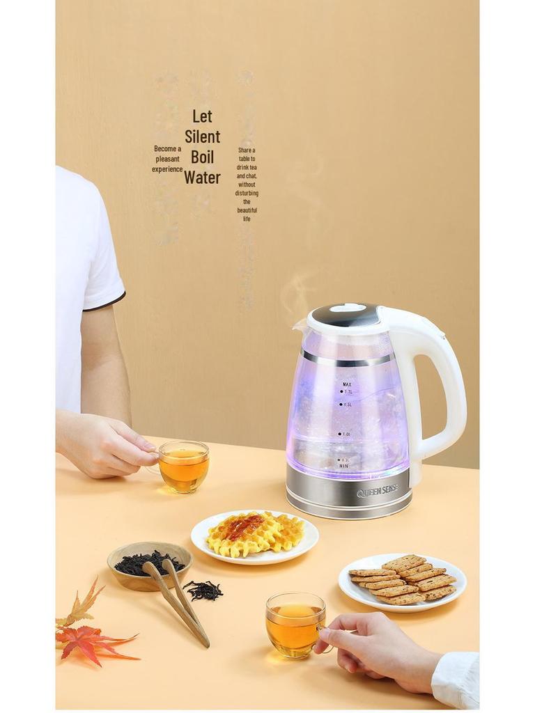 1.7L Glass Electric Kettle for Tea Brewing and Boiling - Automatic, Large Capacity for Home or Dorm Use
