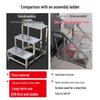 Stainless Steel 4-Step Height-Adjustable Ladder Footstool for Household & Hospital Use