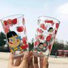 Simple and Lovely Milk Smiling Sister Glass Cartoon Cup Breakfast Cup Girl Heart Strawberry Drink Cup Heatproof Cup