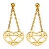 [P0620] - Gold Plated 'Love' Earrings