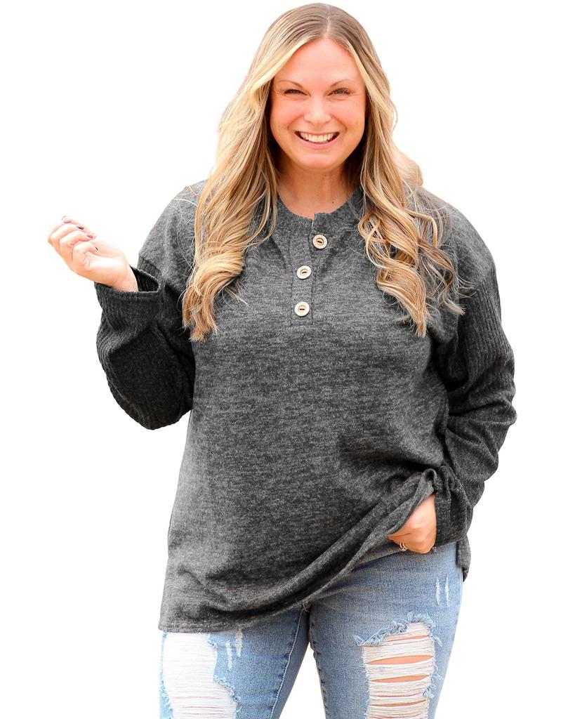 Azura Exchange Классический черный топ-хенли в рубчик